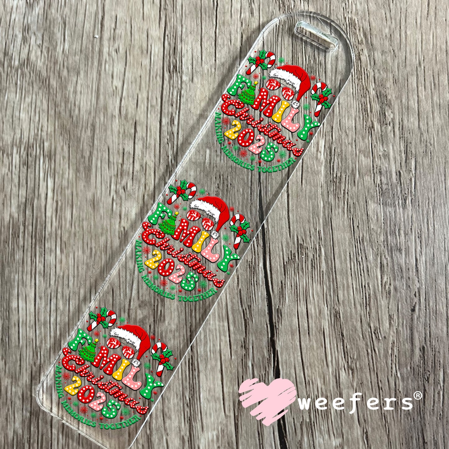 UV DTF Decal - Family Christmas 2025 Bookmark Weefers