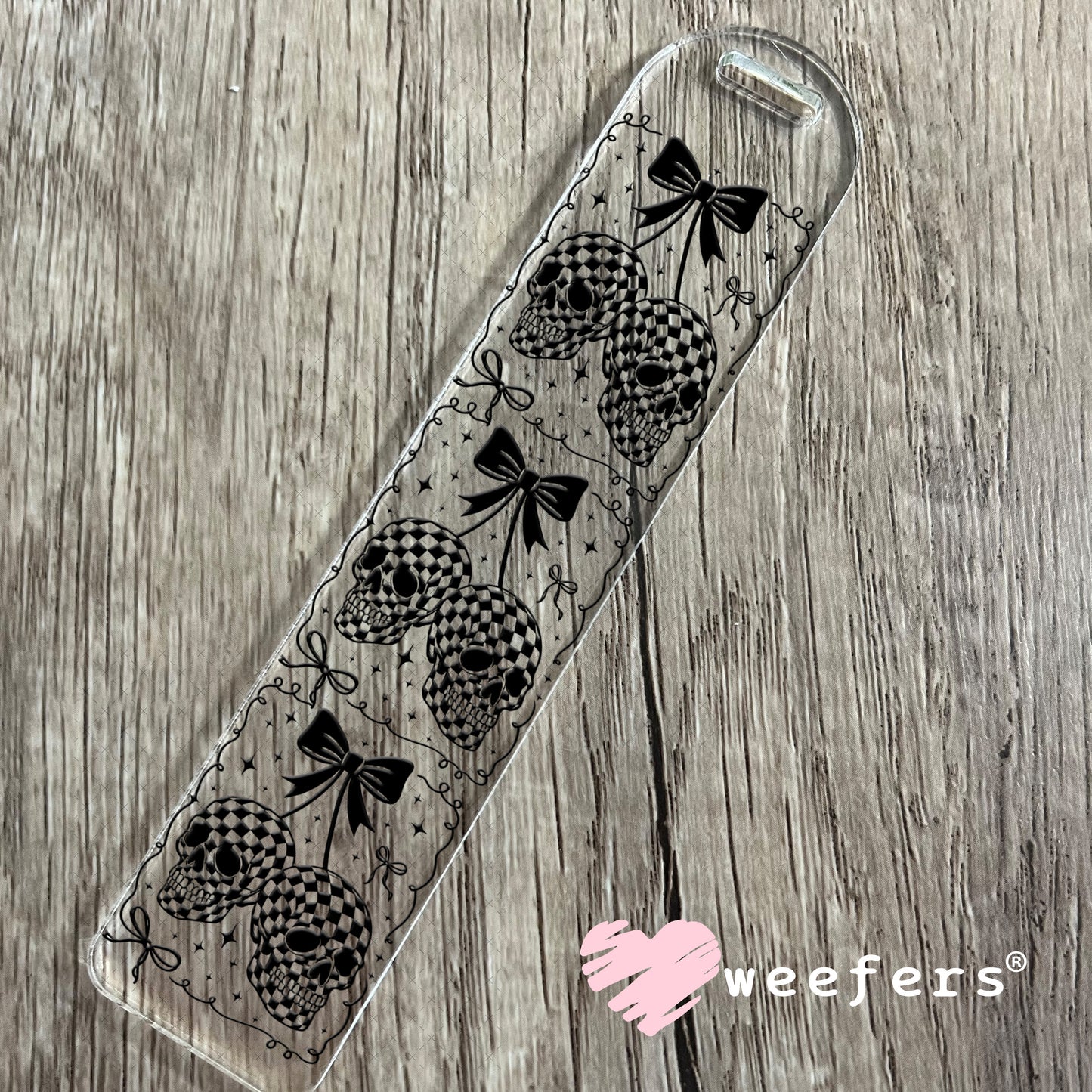 UV DTF Decal - Black Cherry Skulls Bookmark Weefers