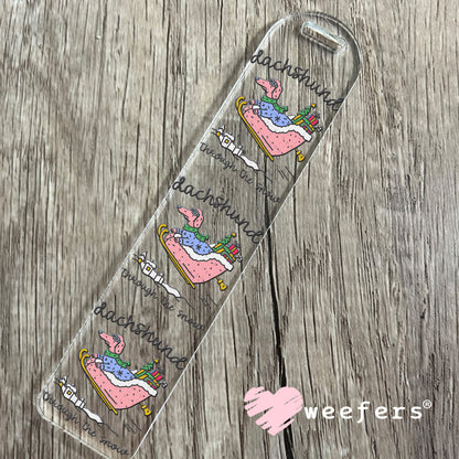 UV DTF Decal - Dachshund Through The Snow Bookmark Weefers
