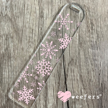 UV DTF Cup Wrap – Christmas Pink Snowflakes Bookmark Weefers