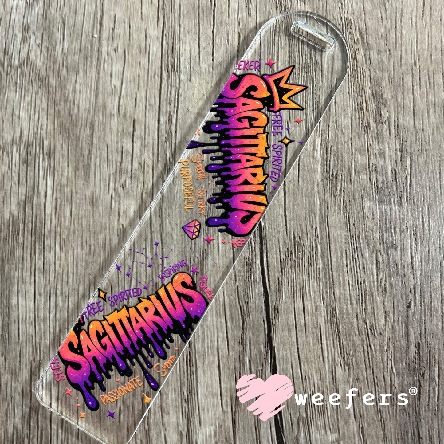 UV DTF Decal - Sagittarius Zodiac Sign Bookmark Weefers