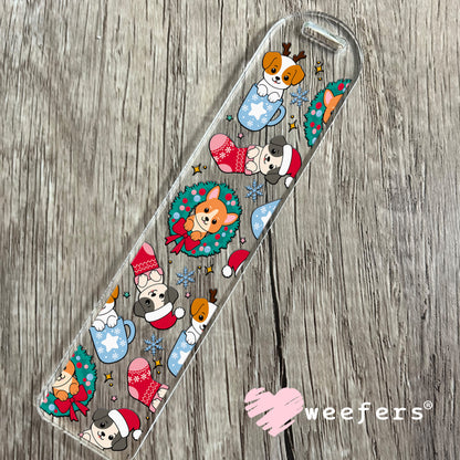 Christmas Doggy Stockings UV DTF Bookmark Decal