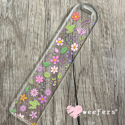 Purple Green Wild Flowers UV DTF Cup Wrap Bookmark Weefers