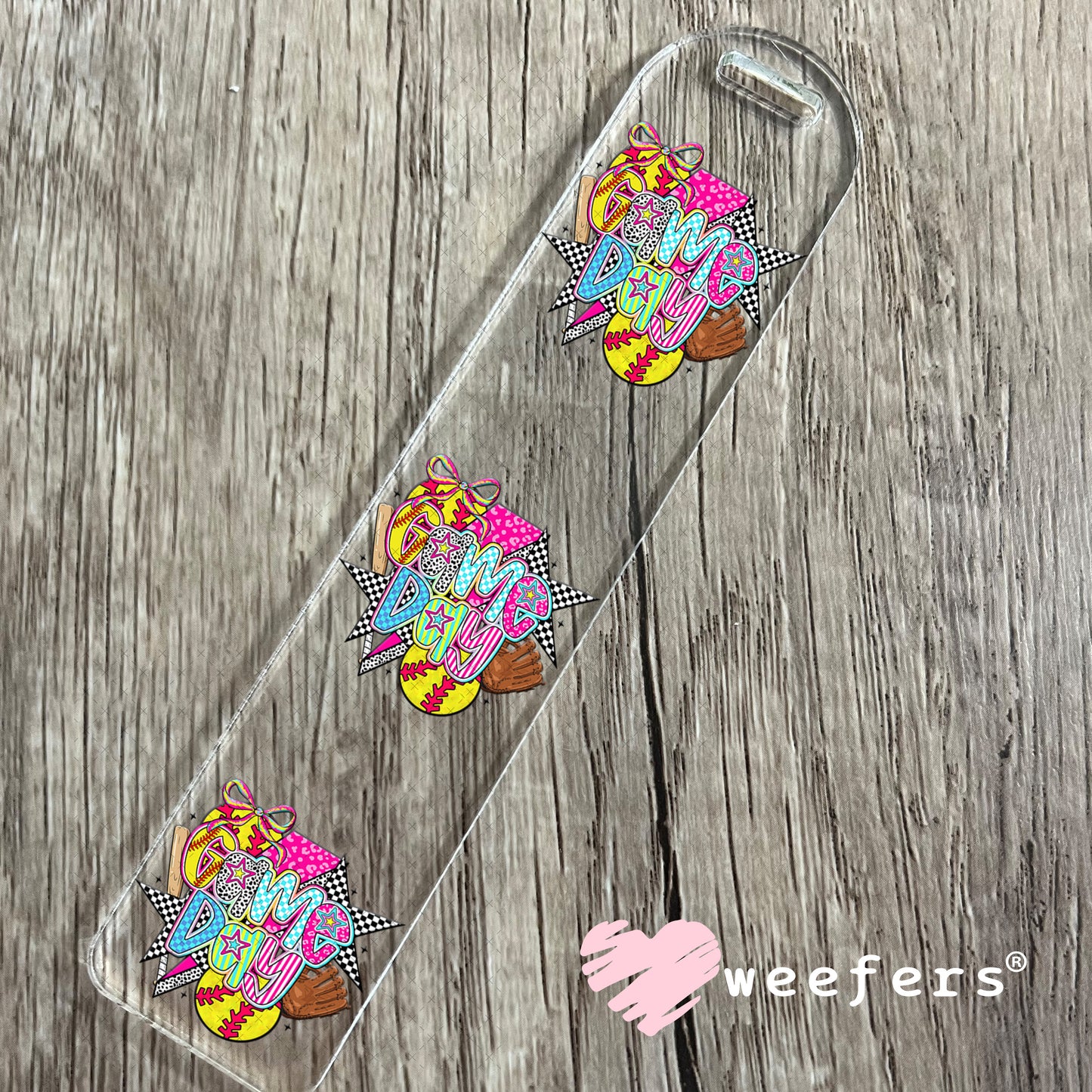 UV DTF Decal - Preppy Gameday Softball Bookmark Weefers
