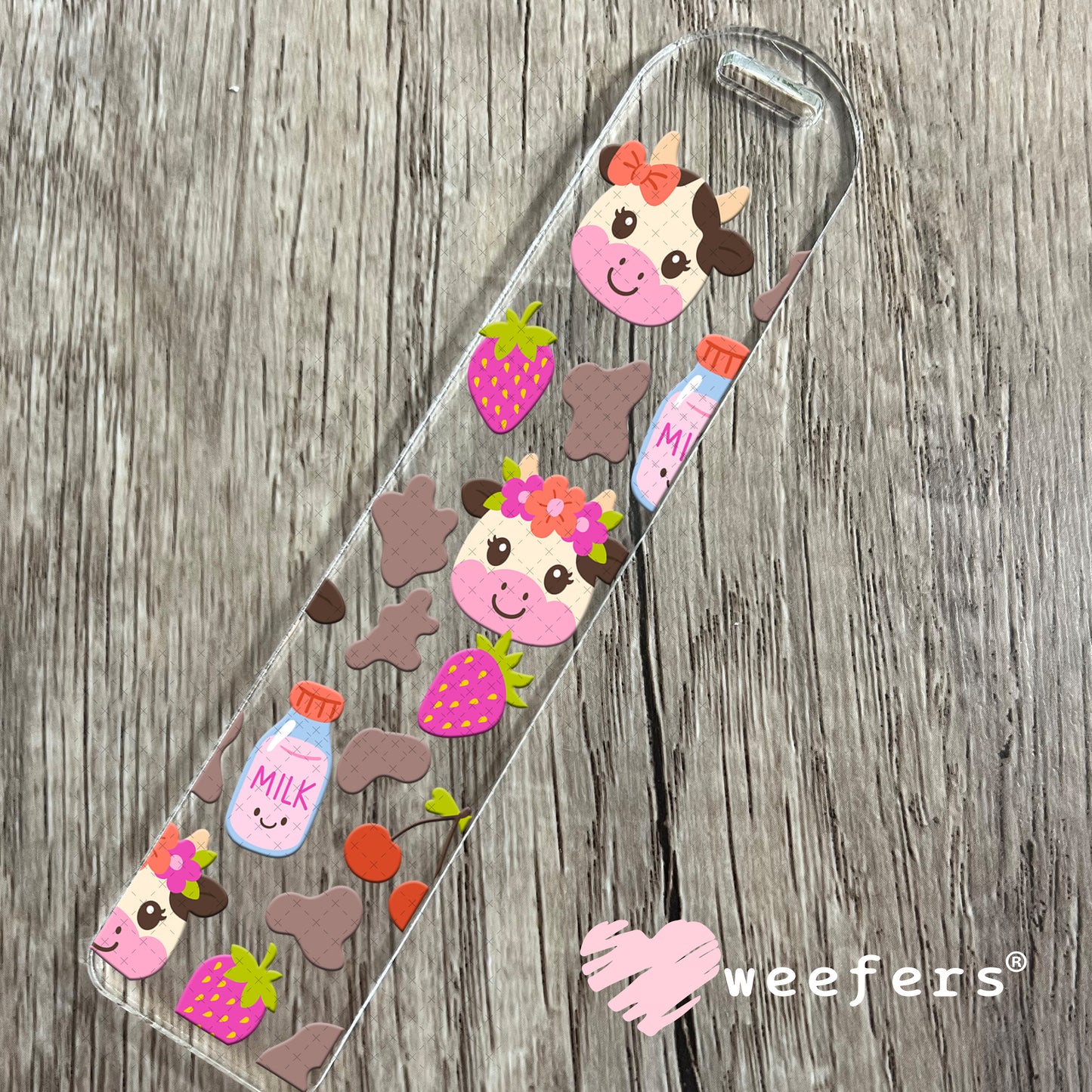 UV DTF Cup Wrap – Strawberry Milk cow Bookmark Weefers