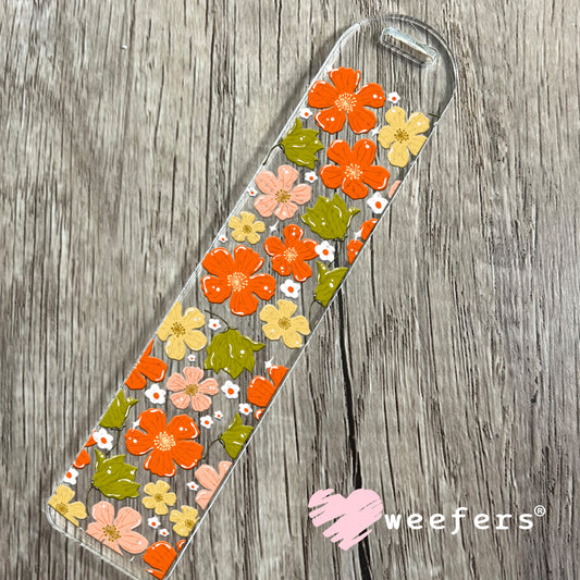 UV DTF Cup Wrap – Green and Coral Flowers Bookmark Weefers