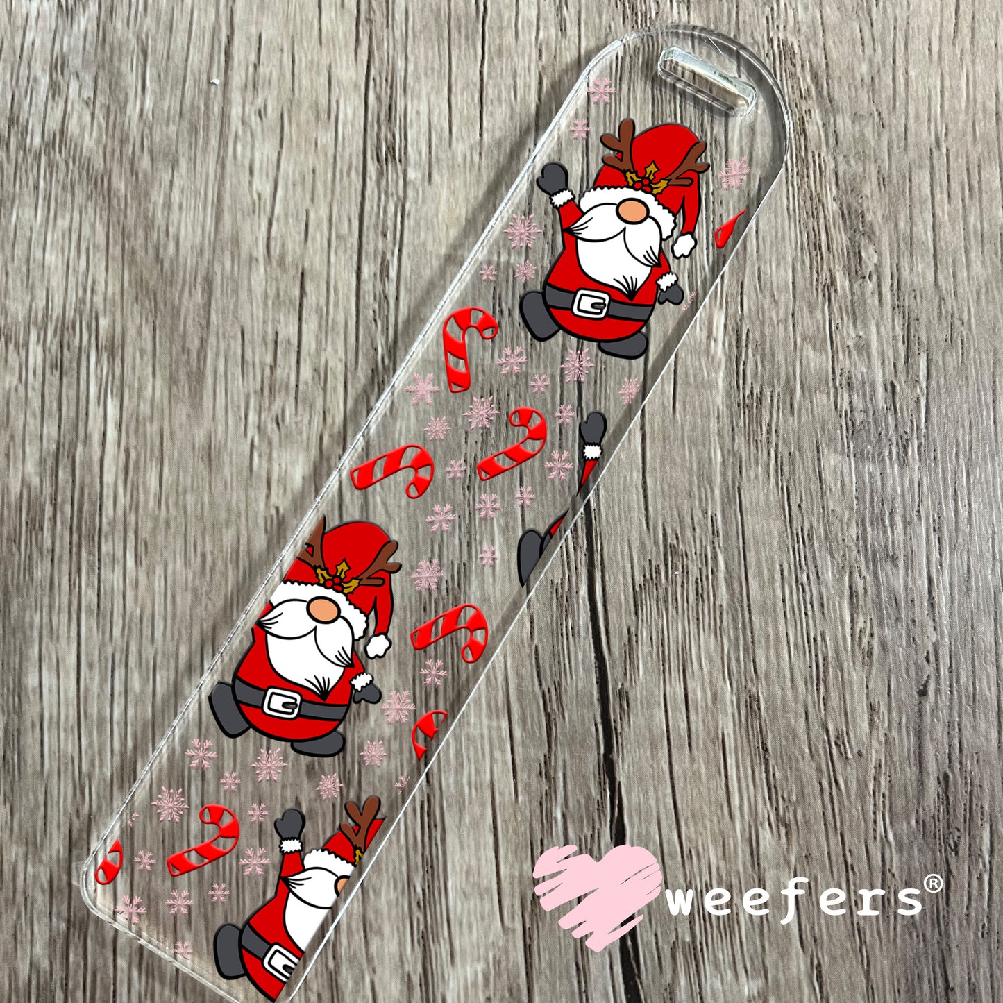 Christmas Santa Gnomes and Candy Canes UV DTF Bookmark Decal