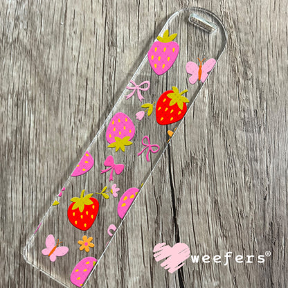 UV DTF Cup Wrap – Pink and Red Strawberries Bookmark Weefers
