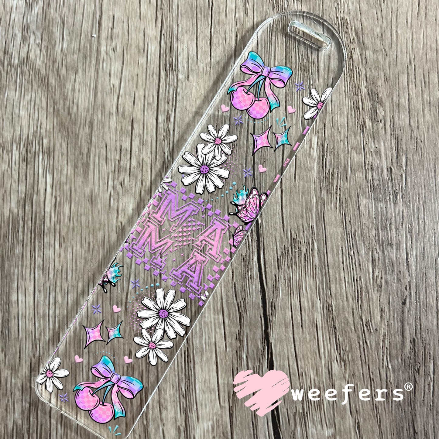 UV DTF Cup Wrap – Pink and Teal MaMa Bookmark Weefers