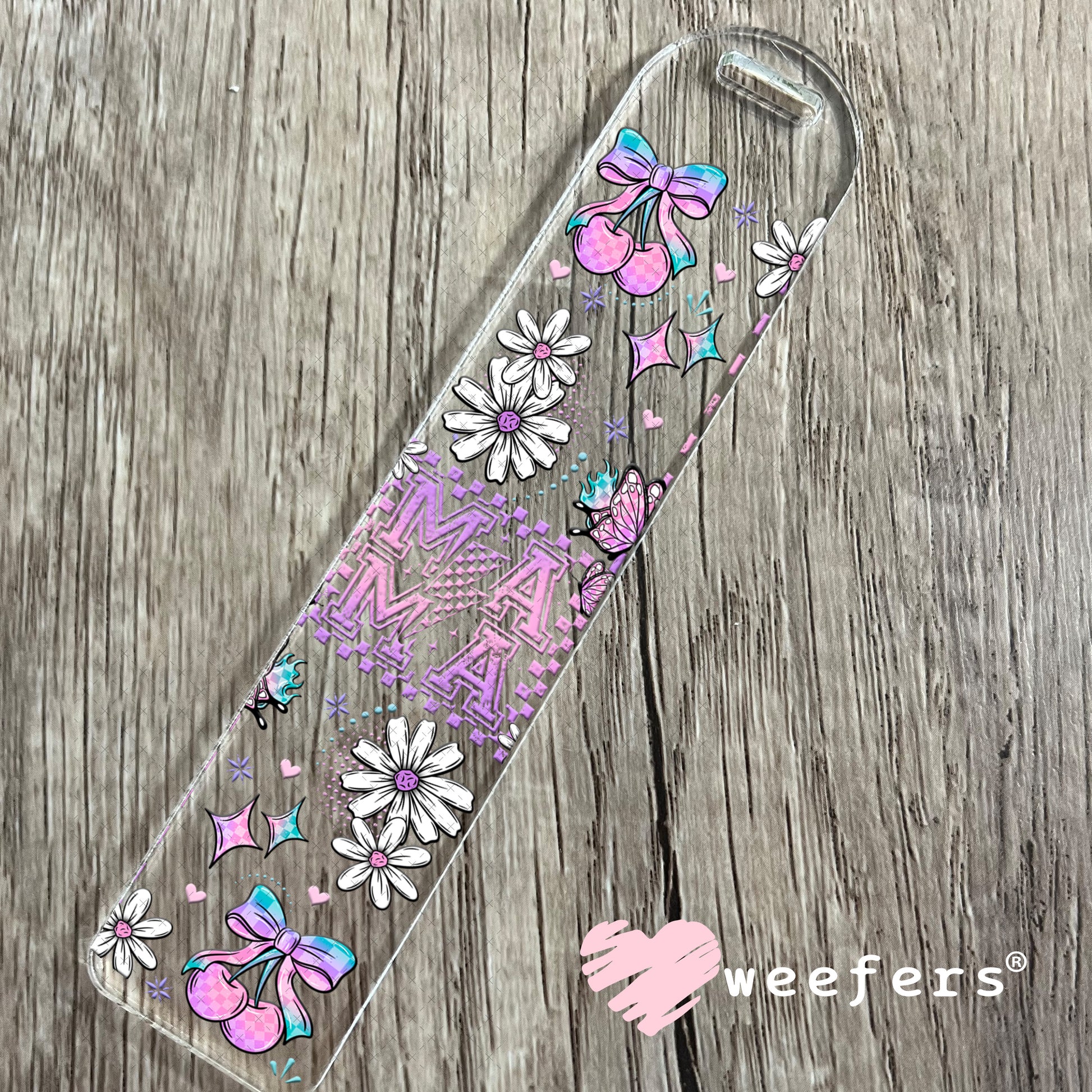 UV DTF Cup Wrap – Pink and Teal MaMa Bookmark Weefers