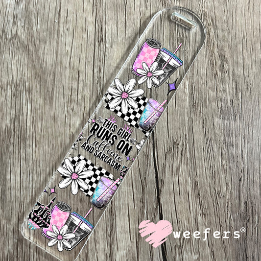 UV DTF Cup Wrap – This Girl Runs on Caffeine and Sarcasm Bookmark Weefers