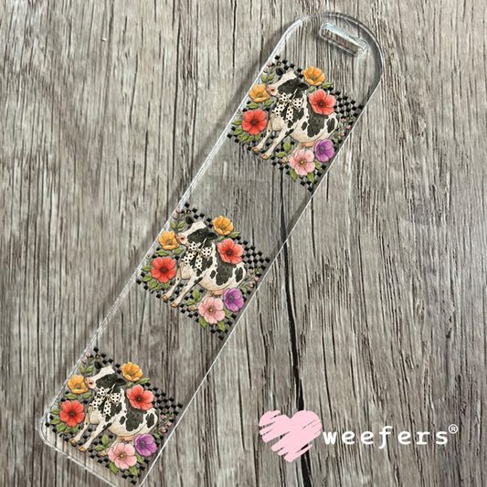UV DTF Decal - Checkered Flower Cow Bookmark Weefers