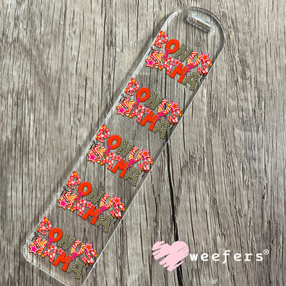 UV DTF Decal - Bonus Mama Red Orange Checkers Bookmark Weefers