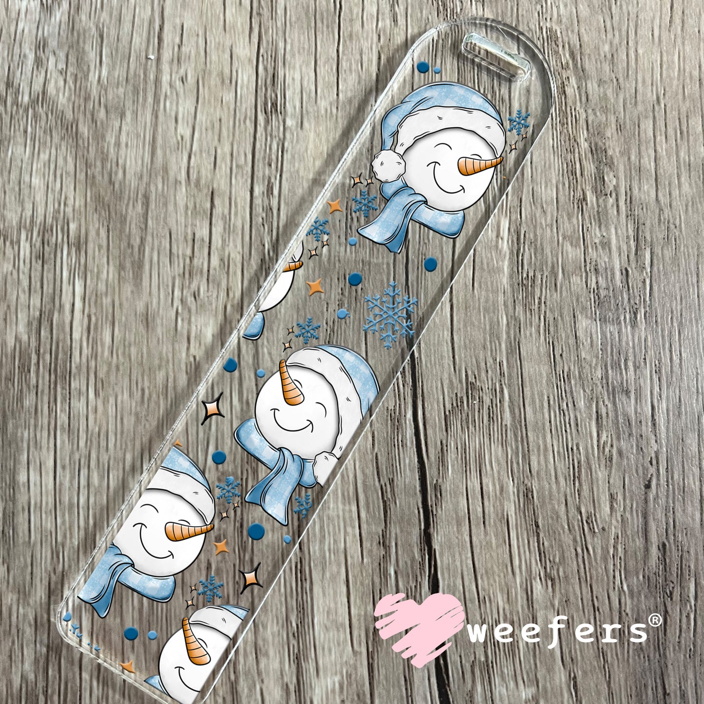 Happy Snowmen UV DTF Bookmark Decal