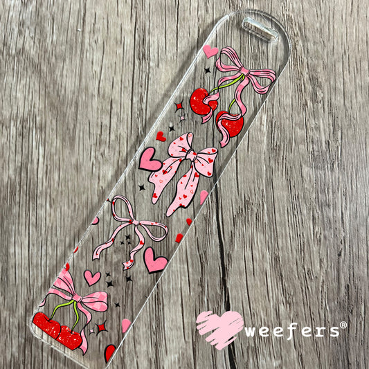 UV DTF Cup Wrap – Cherry Heart Bows Bookmark Weefers