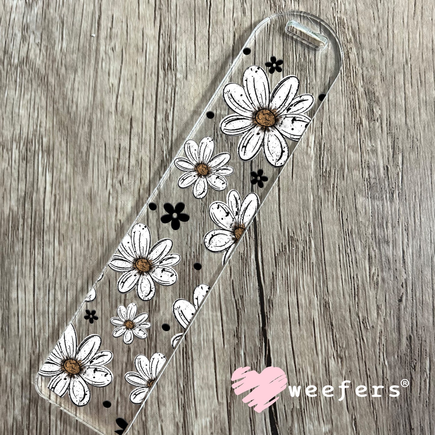 UV DTF Cup Wrap – Flowers White Bookmark Weefers