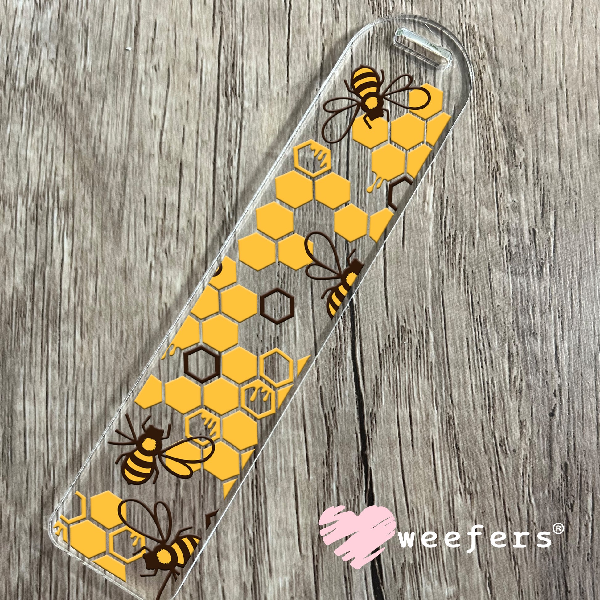 Honeycomb Bees UV DTF Bookmark Decal