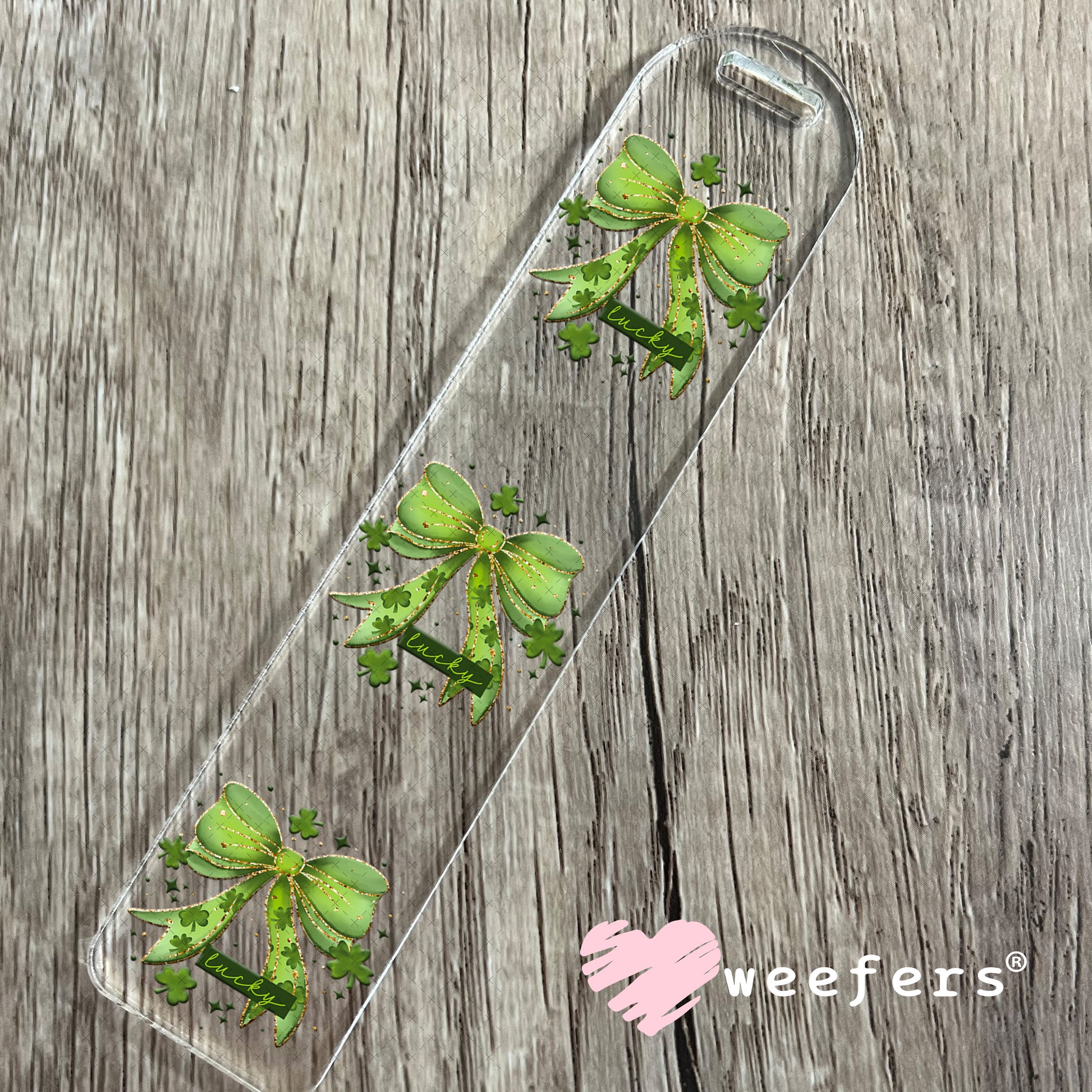 UV DTF Decal - Lucky Bow Patrick's Day Bookmark Weefers