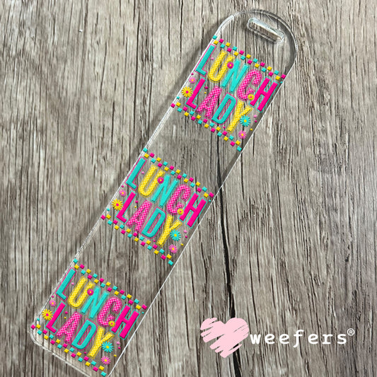UV DTF Decal - Lunch Lady Magenta Teal Bookmark Weefers