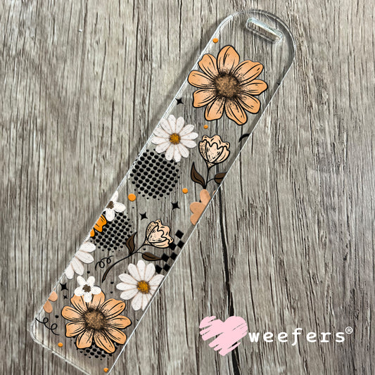 UV DTF Cup Wrap – Flowers Beige Light Orange Bookmark Weefers