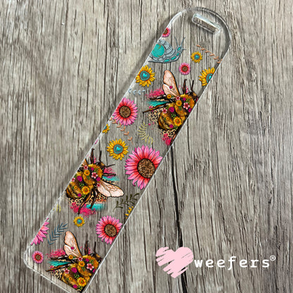 UV DTF Cup Wrap – Whimsical Pink Teal Bees - Weefers Exclusive Bookmark Weefers