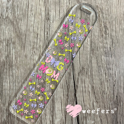 UV DTF Cup Wrap – Dog Mom Green and Fuchsia Bookmark Weefers