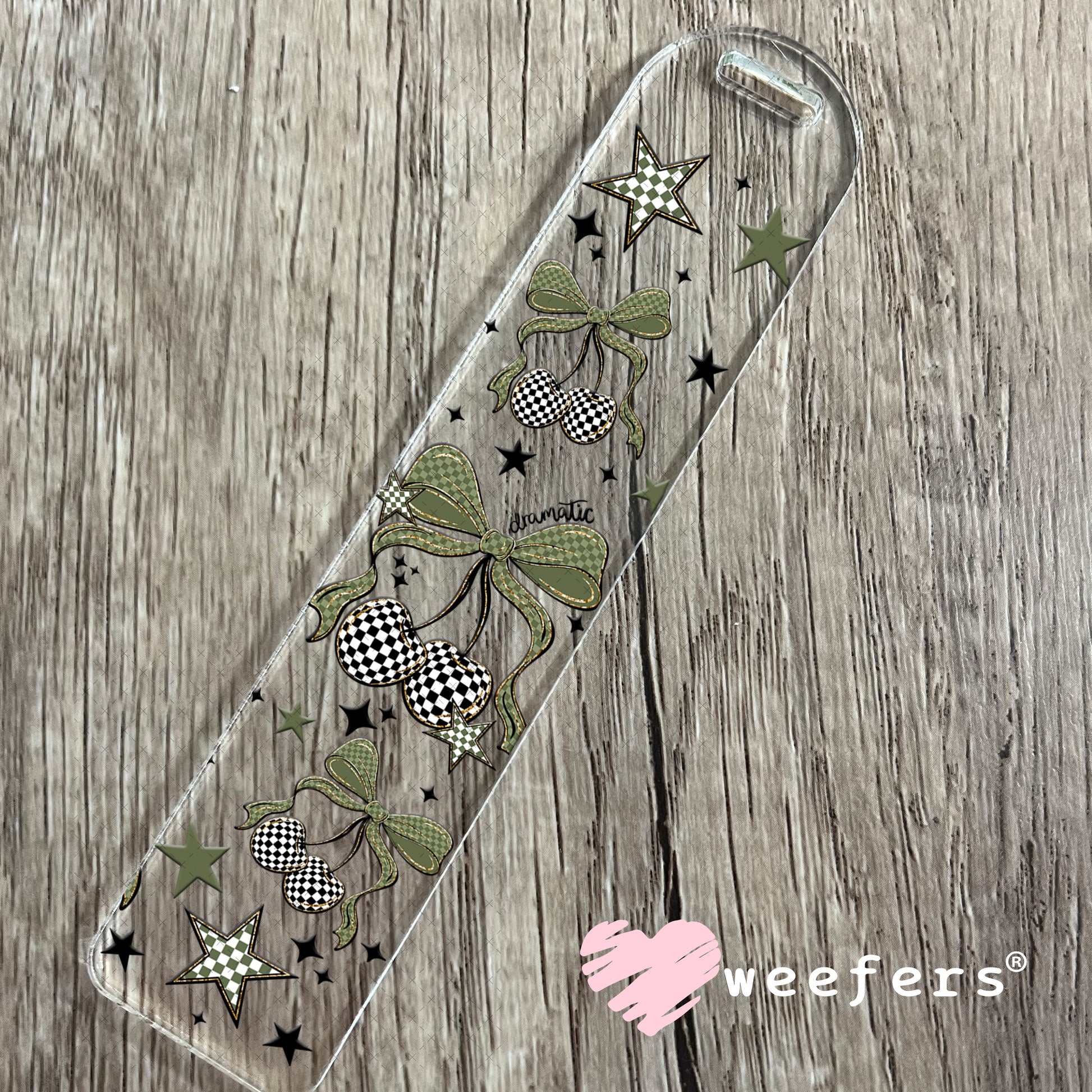 UV DTF Cup Wrap – Camouflage and Checkered Cherries Bookmark Weefers