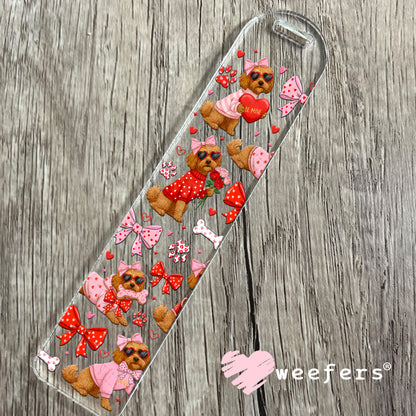 UV DTF Cup Wrap – Goldendoodle Valentine's Day Bookmark Weefers