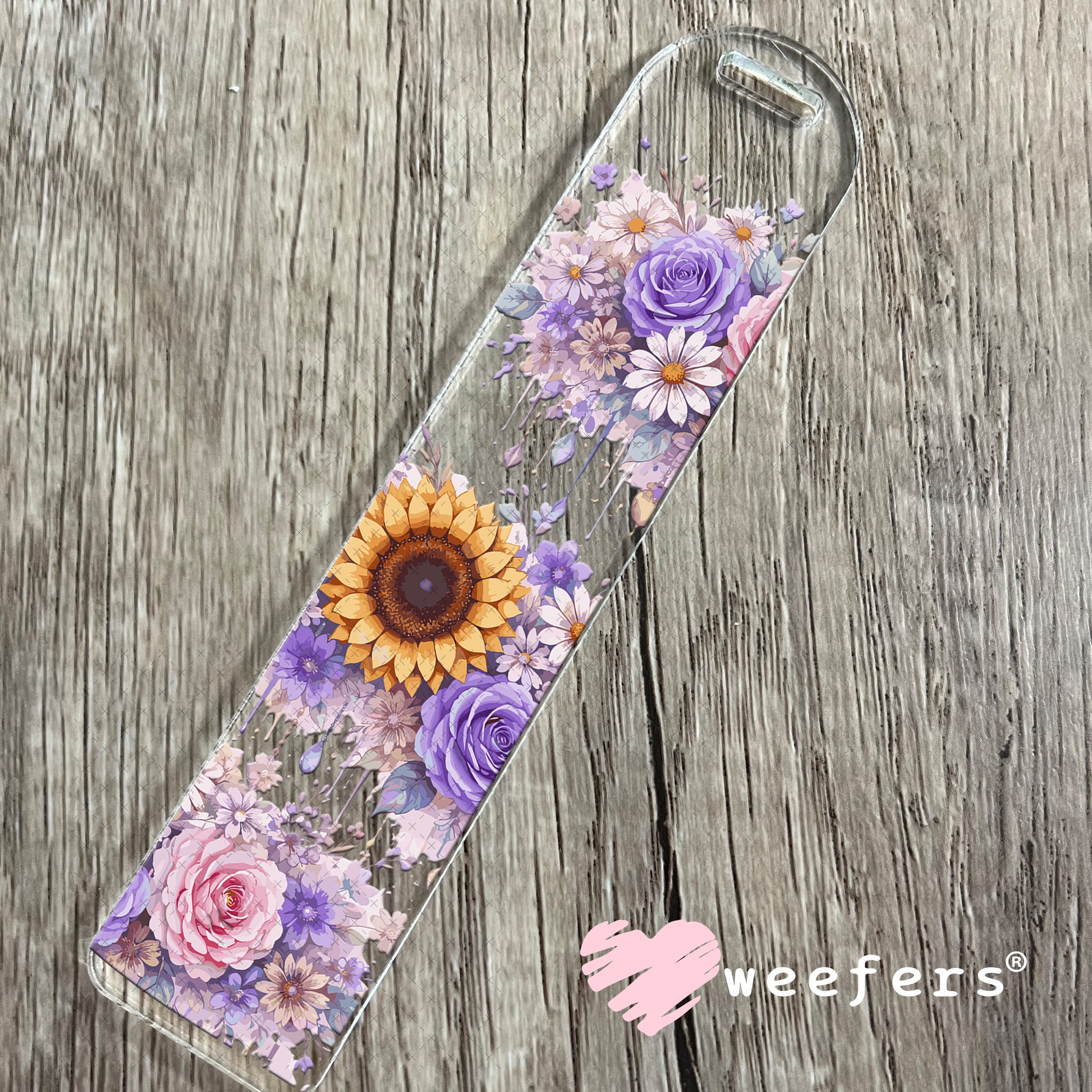 UV DTF Cup Wrap – Pink and Purple florals Bookmark Weefers