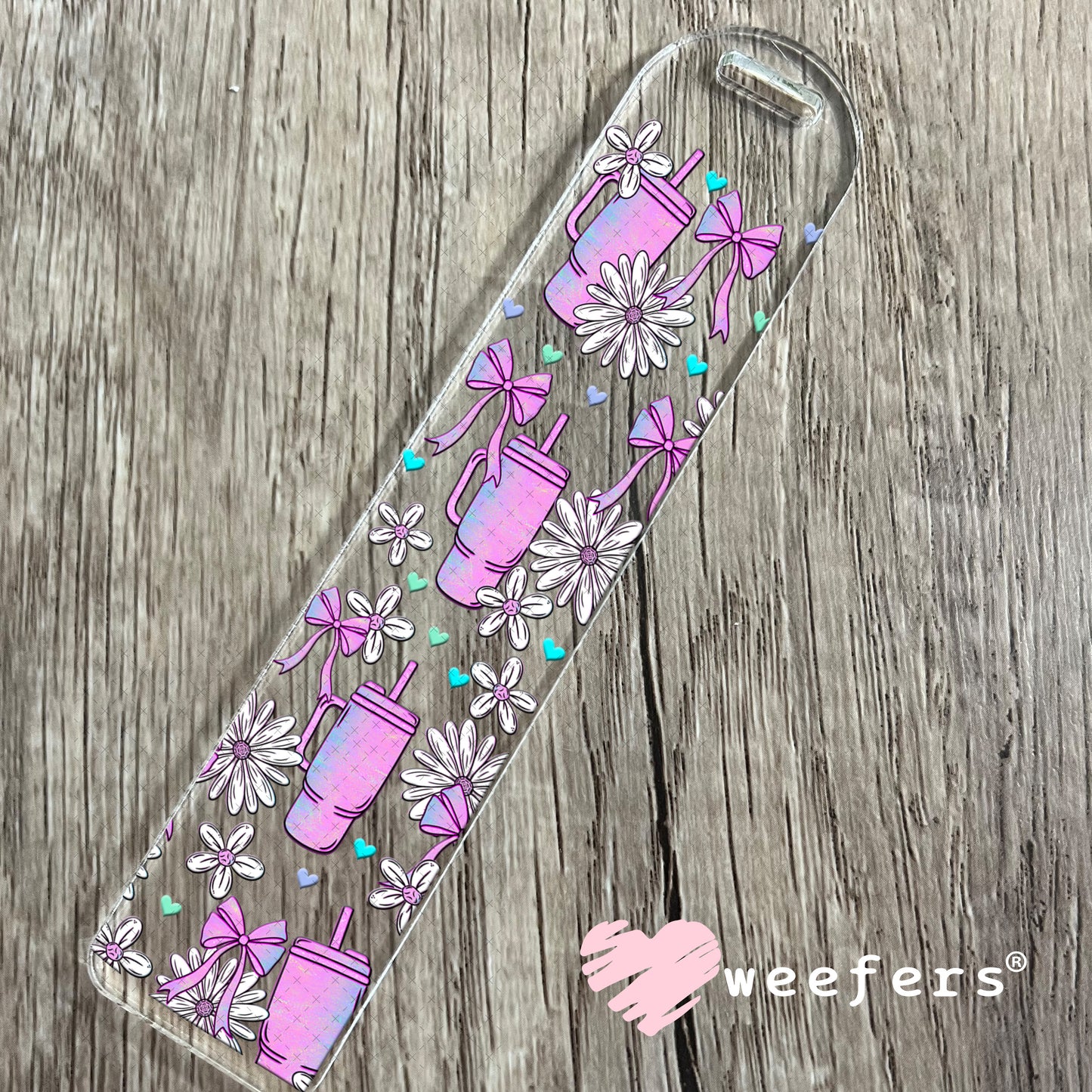 UV DTF Cup Wrap – Purple Tumblers and White Flowers Bookmark Weefers