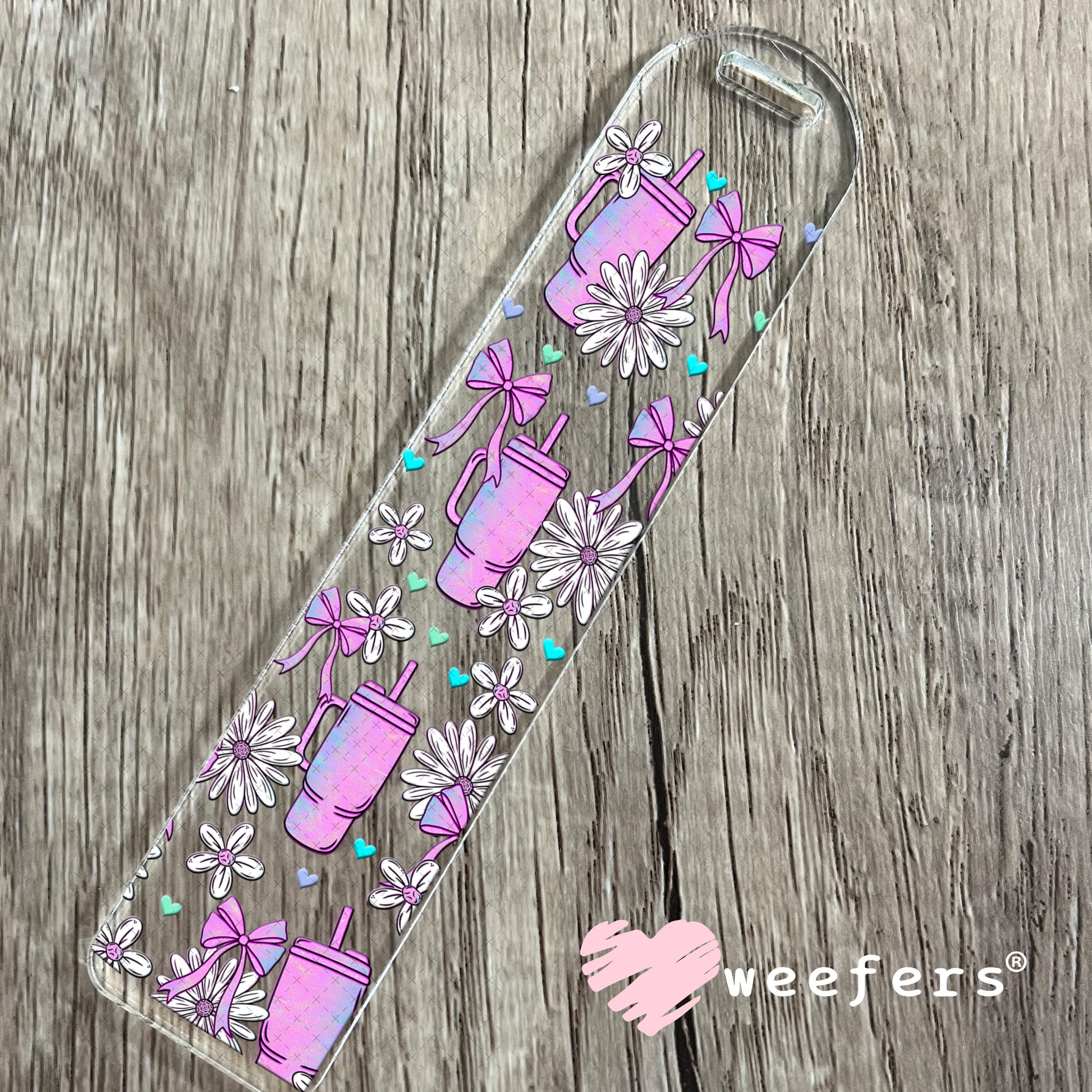 UV DTF Cup Wrap – Purple Tumblers and White Flowers Bookmark Weefers