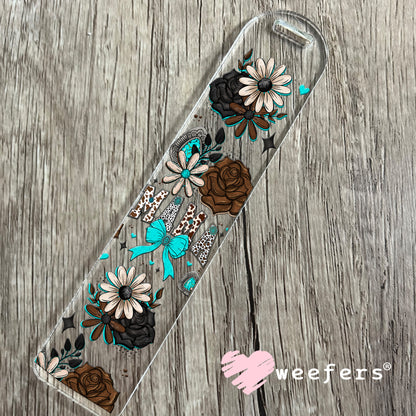 UV DTF Cup Wrap – Western Mama Teal and Brown Bookmark Weefers