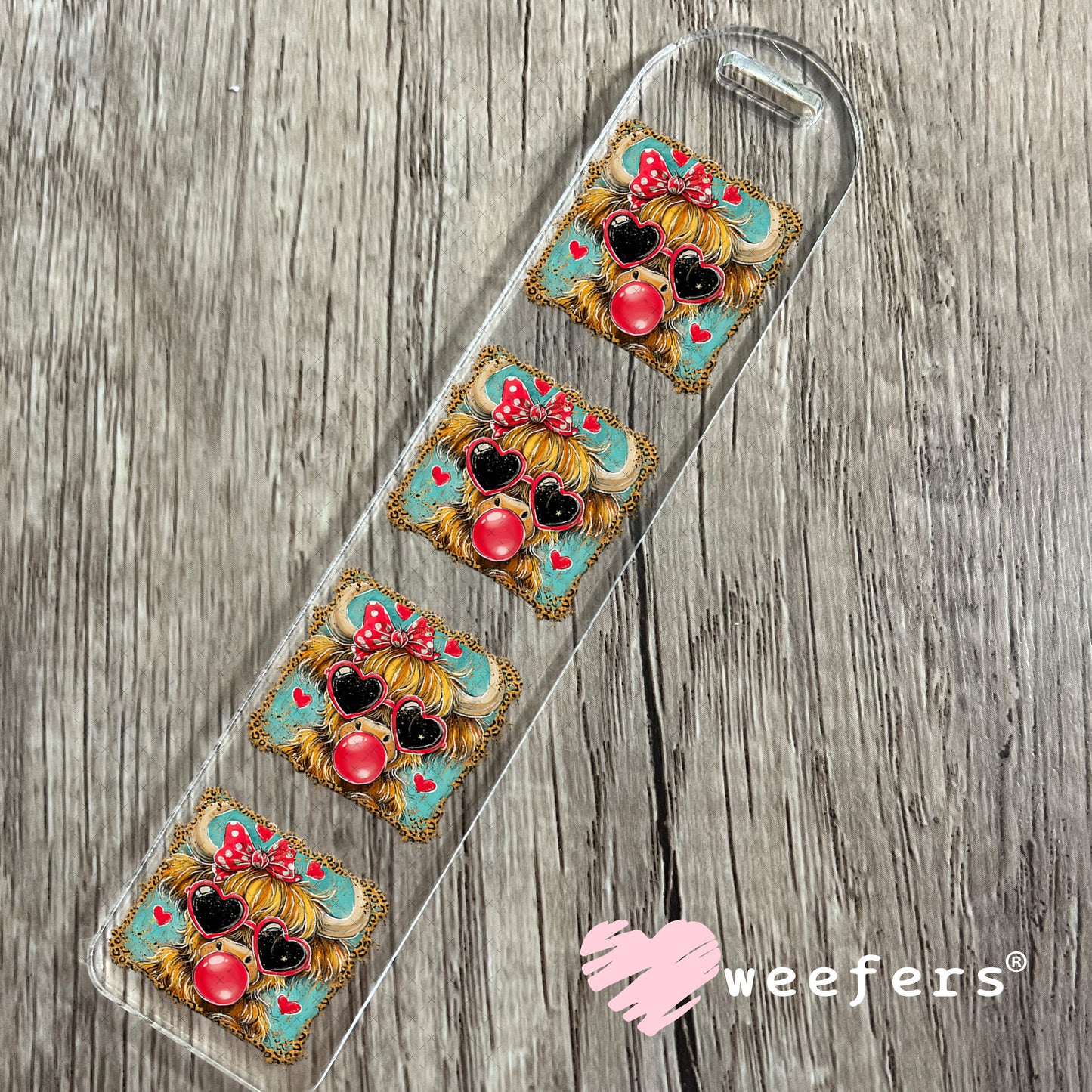 UV DTF Decal - Bougie Red Bubble Cow Bookmark Weefers