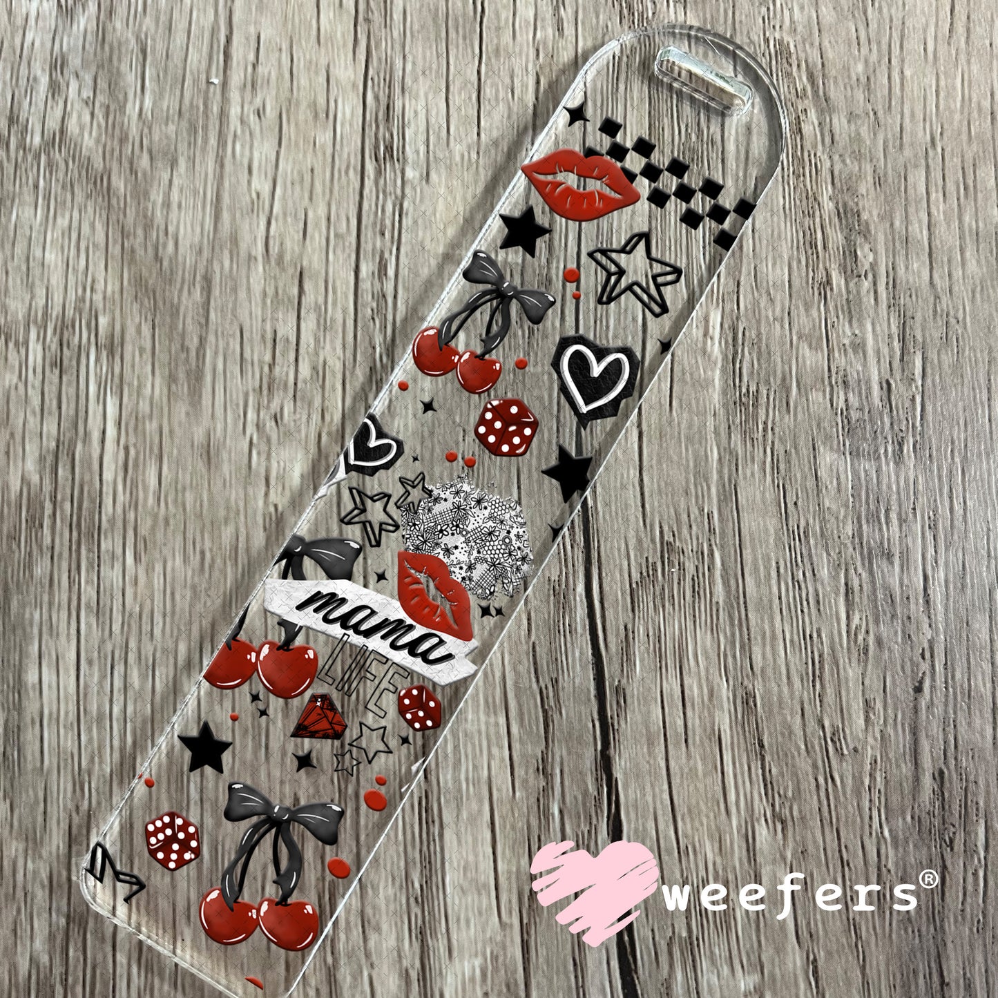 UV DTF Cup Wrap – Mama Cherries and Dice Bookmark Weefers