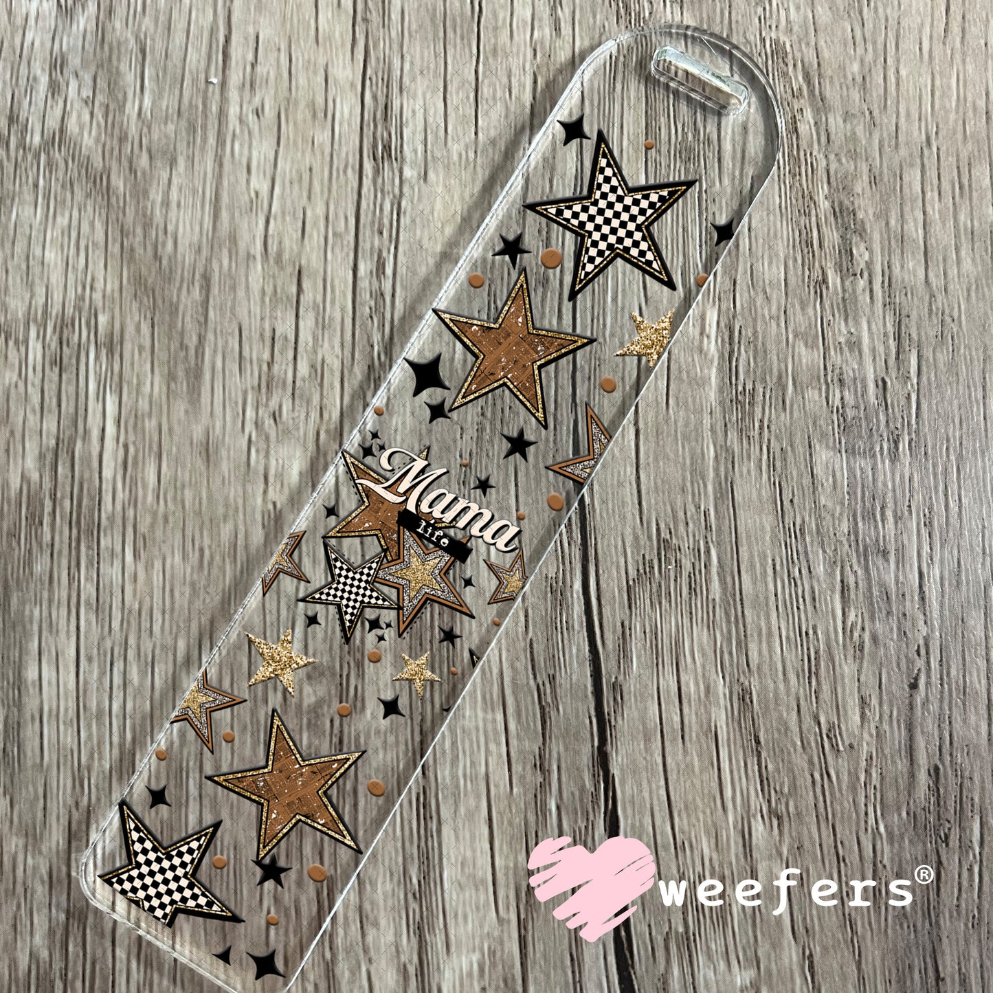 UV DTF Cup Wrap – Mama Life Brown Stars Bookmark Weefers