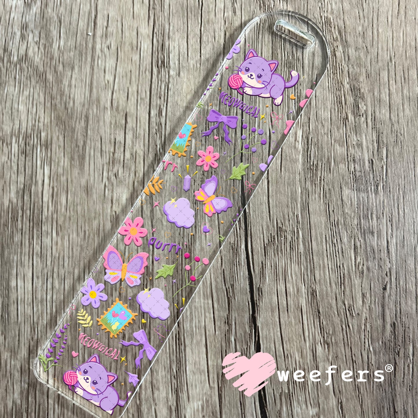 UV DTF Cup Wrap – Purple Playful Cats Bookmark Weefers