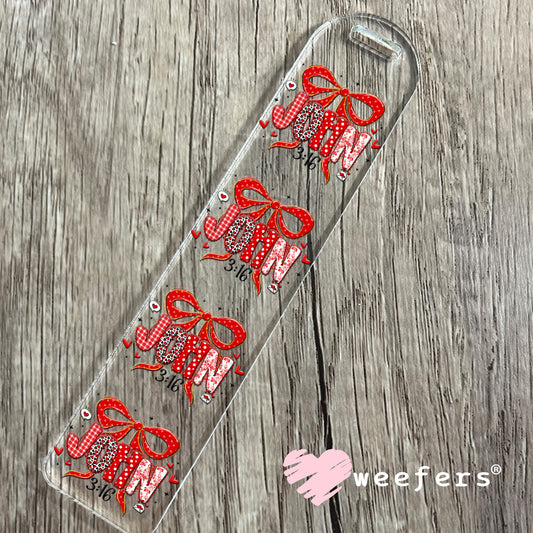 UV DTF Decal - John 3:16 Valentine's Day Bookmark Weefers
