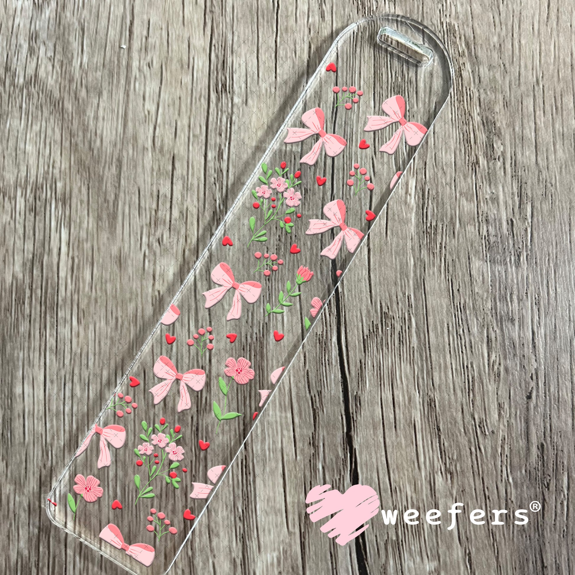 UV DTF Cup Wrap – Coquette Pink Bows Bookmark Weefers
