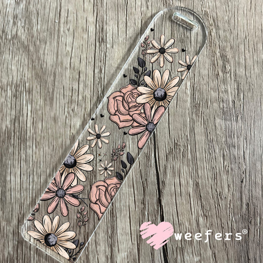 UV DTF Cup Wrap – Mauve and Sand Daisy Flowers Bookmark Weefers