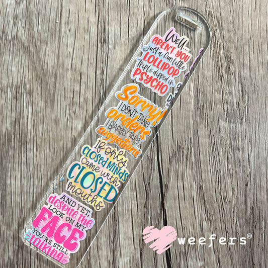 Sarcastic Quotes UV DTF Bookmark Decal