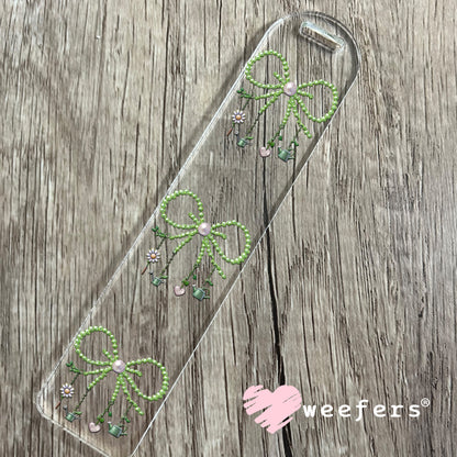 UV DTF Decal - Pearl Green Bow Gardening Bookmark Weefers