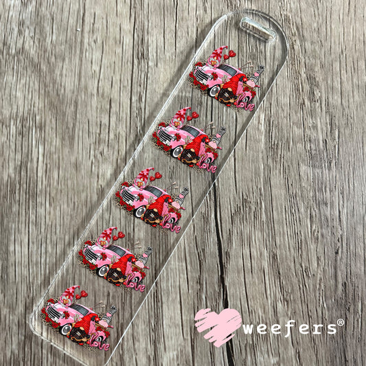 UV DTF Decal - Gnomes Pink Truck Valentine's Day Bookmark Weefers