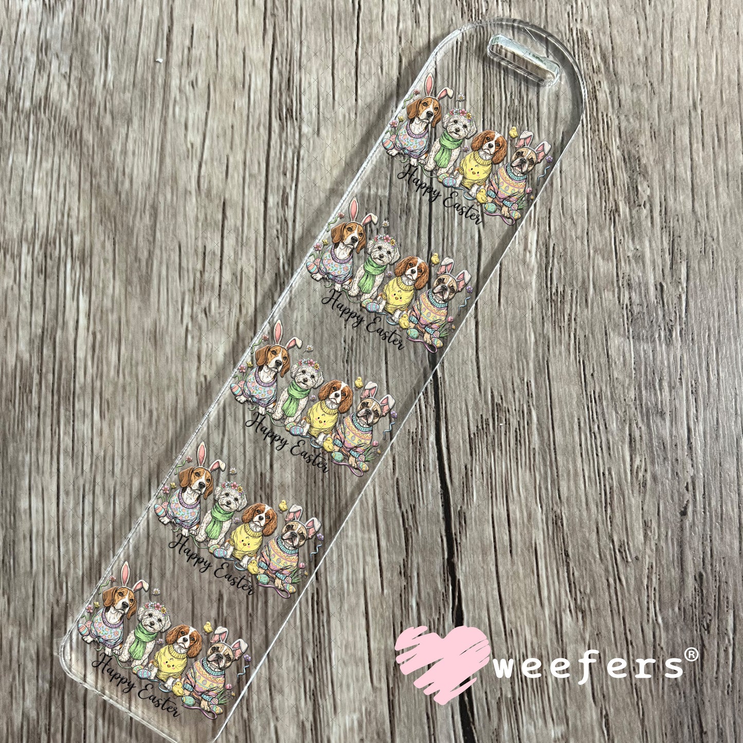 UV DTF Decal - Happy Easter Dog Friends Bookmark Weefers