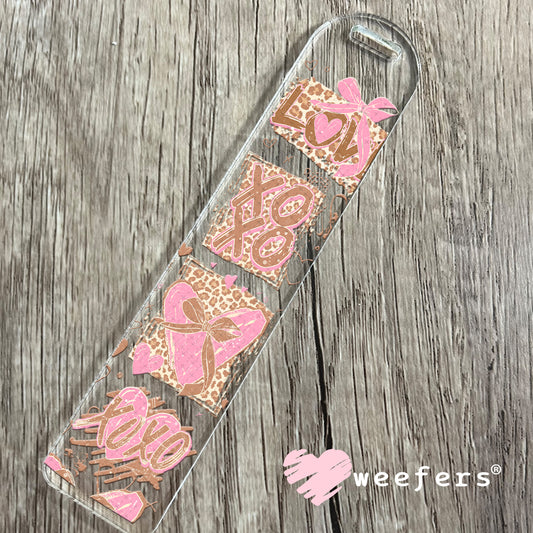 UV DTF Cup Wrap – Cheetah Brown and Pink Valentine's Day Bookmark Weefers