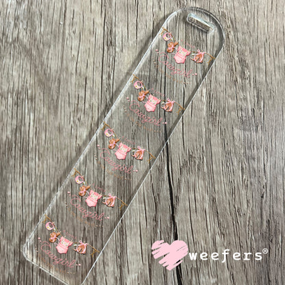 UV DTF Decal - A Little Cowgirl is on the Way Baby Shower Bookmark Weefers