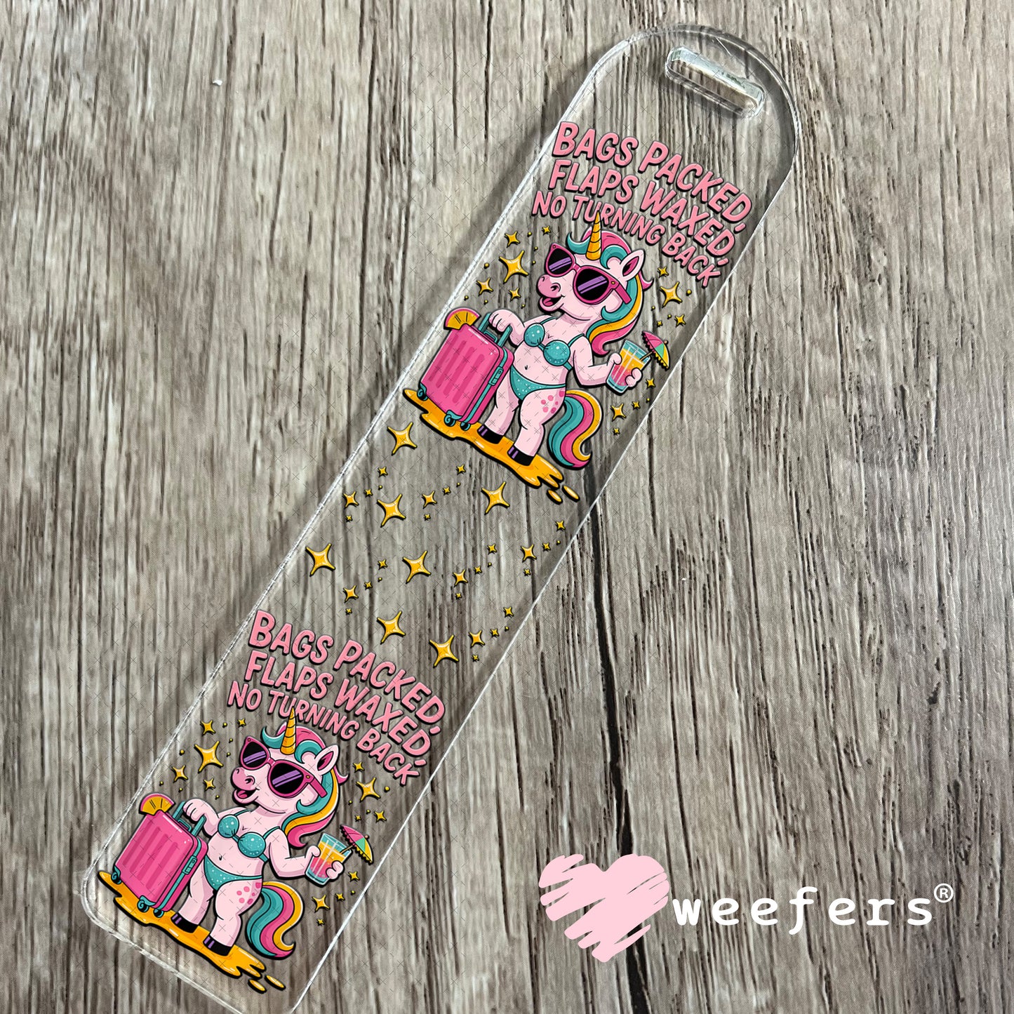 UV DTF Decal - Bags Packed Flaps Waxed No Turning Back Bookmark Weefers