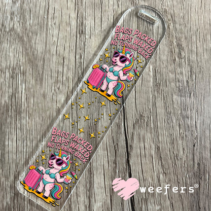 UV DTF Decal - Bags Packed Flaps Waxed No Turning Back Bookmark Weefers