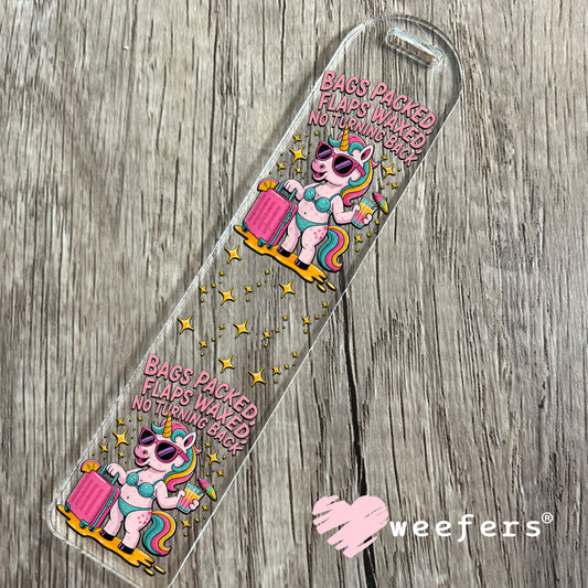 UV DTF Decal - Bags Packed Flaps Waxed No Turning Back Bookmark Weefers