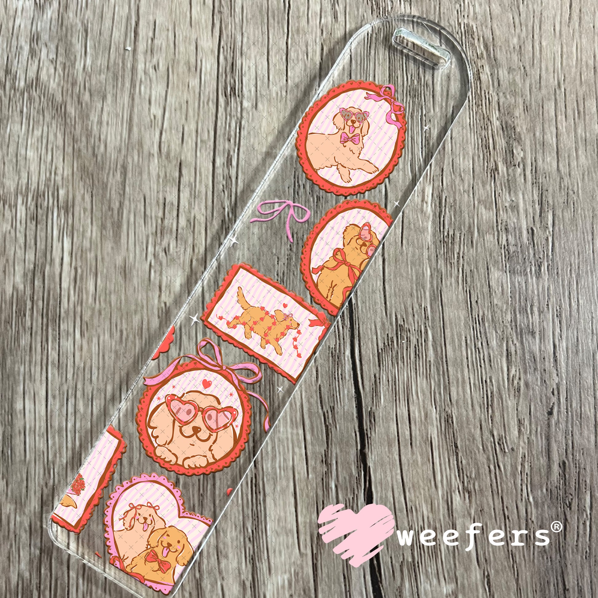 UV DTF Cup Wrap – Golden Retriever Valentine's Day Bookmark Weefers