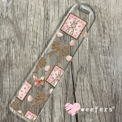UV DTF Cup Wrap – Rose Gold Bunnies and Bows - Weefers Exclusive Bookmark Weefers